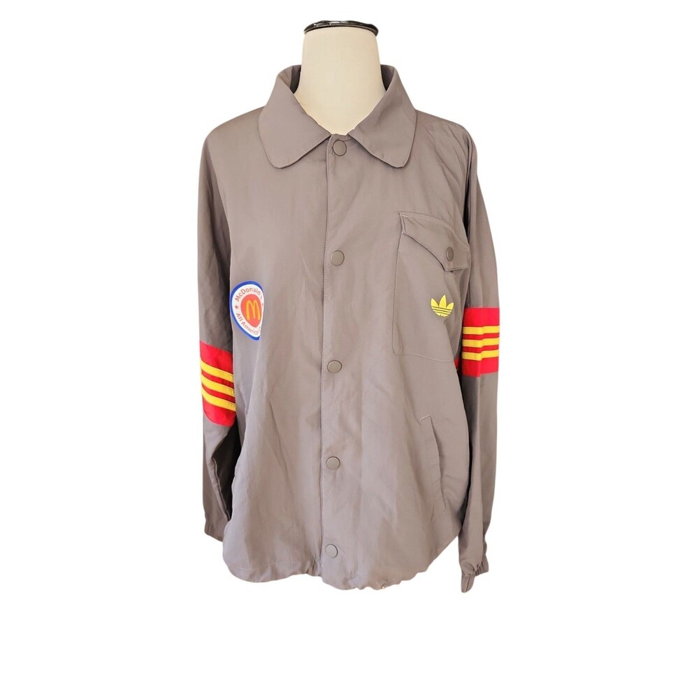 Adidas McDonald's Jacket All American Games Coach Mens Small Gray Oversized